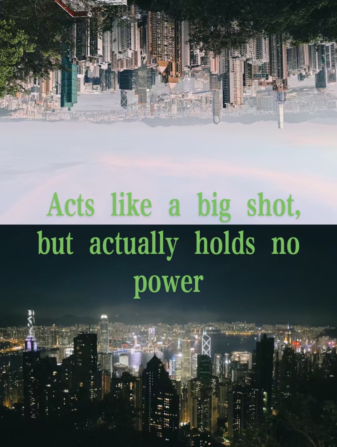 Hong Kong skyline mirrored