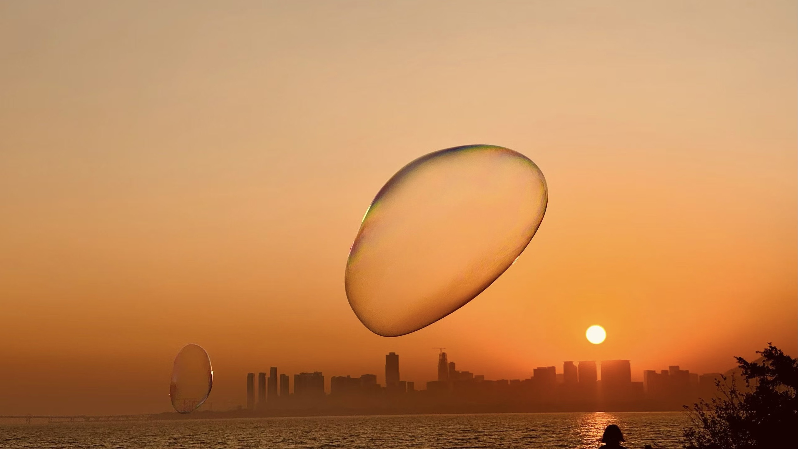 Sunset over Hong Kong skyline — Nbidea, from Hong Kong to the world